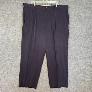 Tommy Bahama Pants Mens 42x30 Blue Silk Blend Chinos Pleated Classic Casual